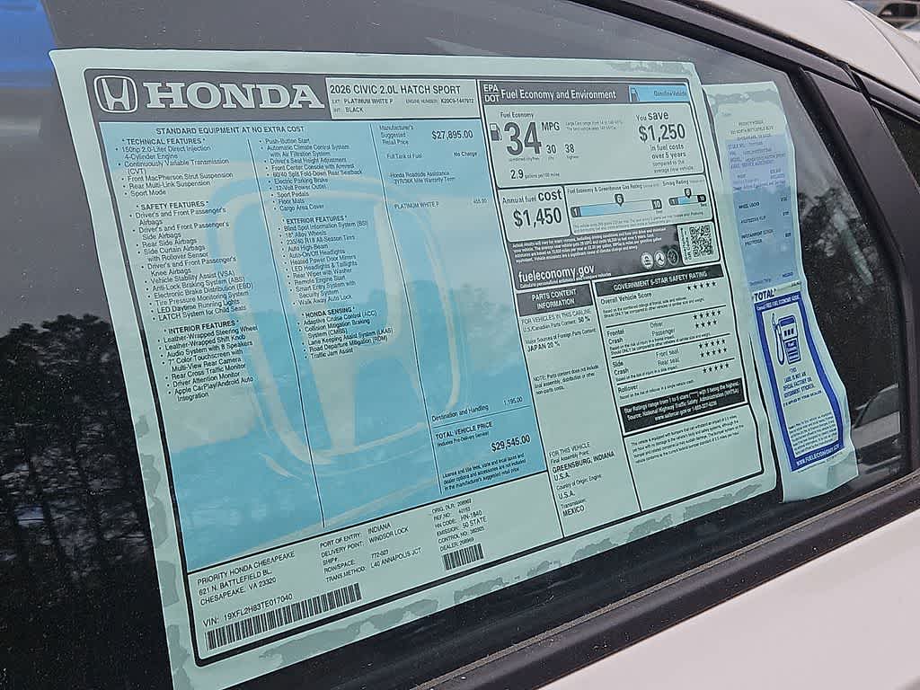 2026 Honda Civic Sport