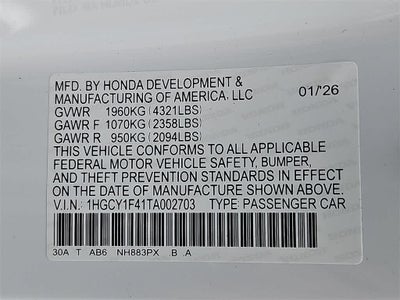 2026 Honda Accord SE