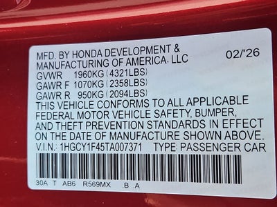 2026 Honda Accord SE