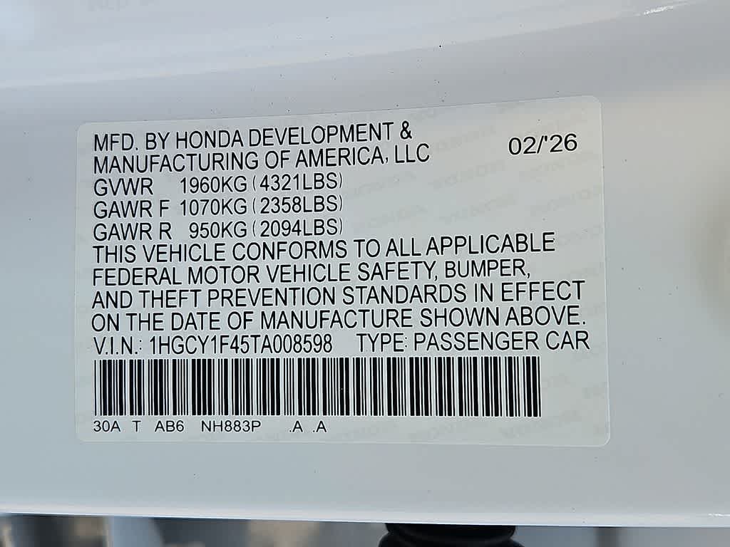 2026 Honda Accord SE