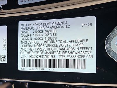 2026 Honda Accord EX-L