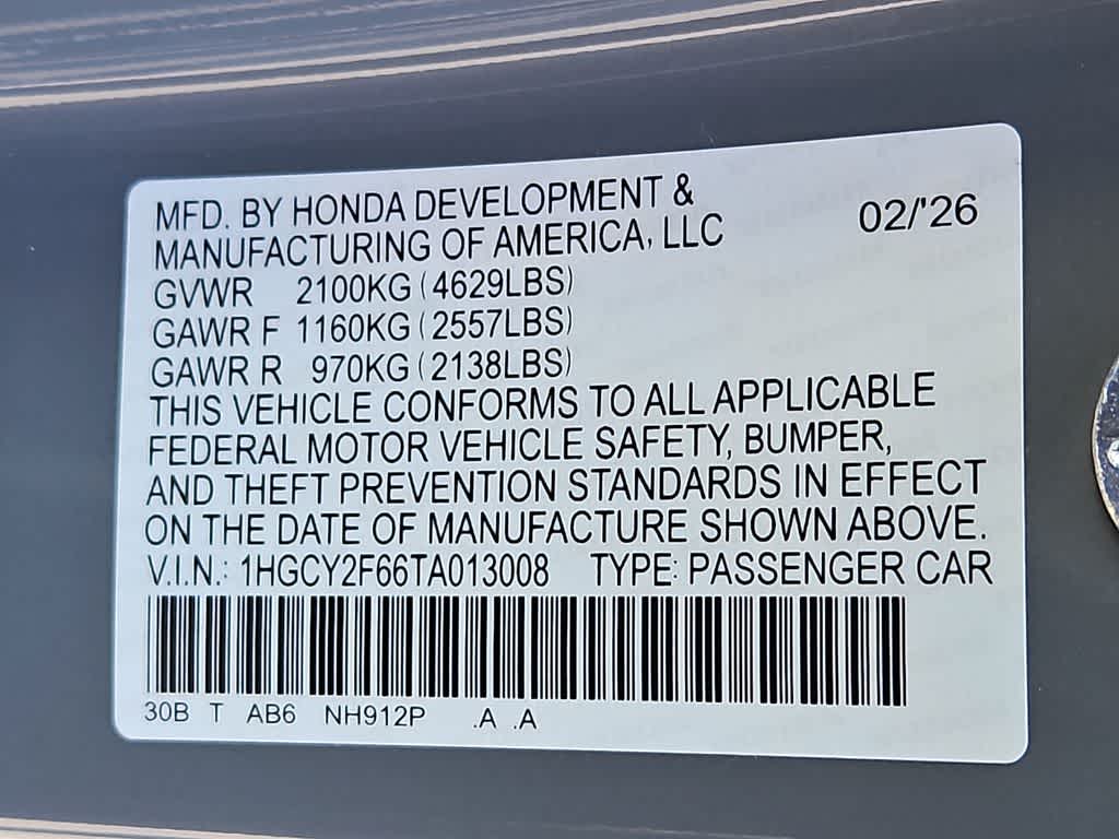 2026 Honda Accord EX-L