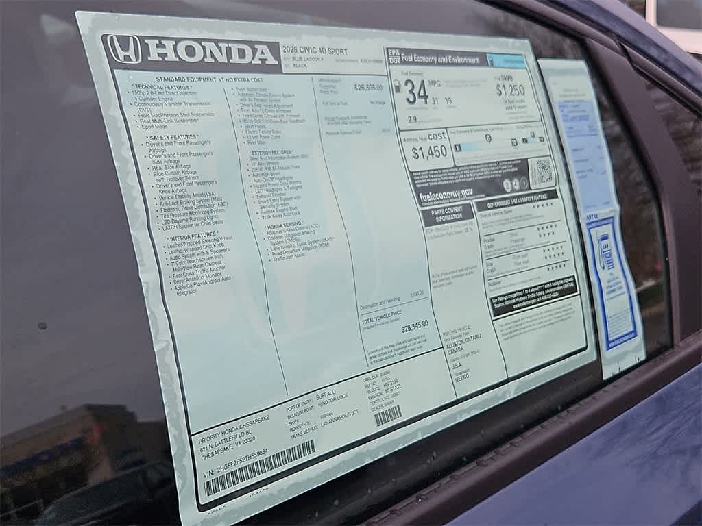 2026 Honda Civic Sport