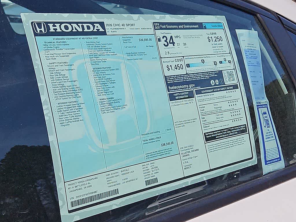 2026 Honda Civic Sport