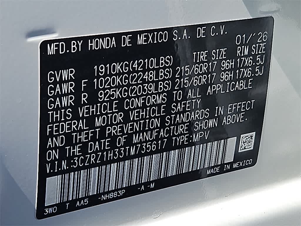 2026 Honda HR-V LX