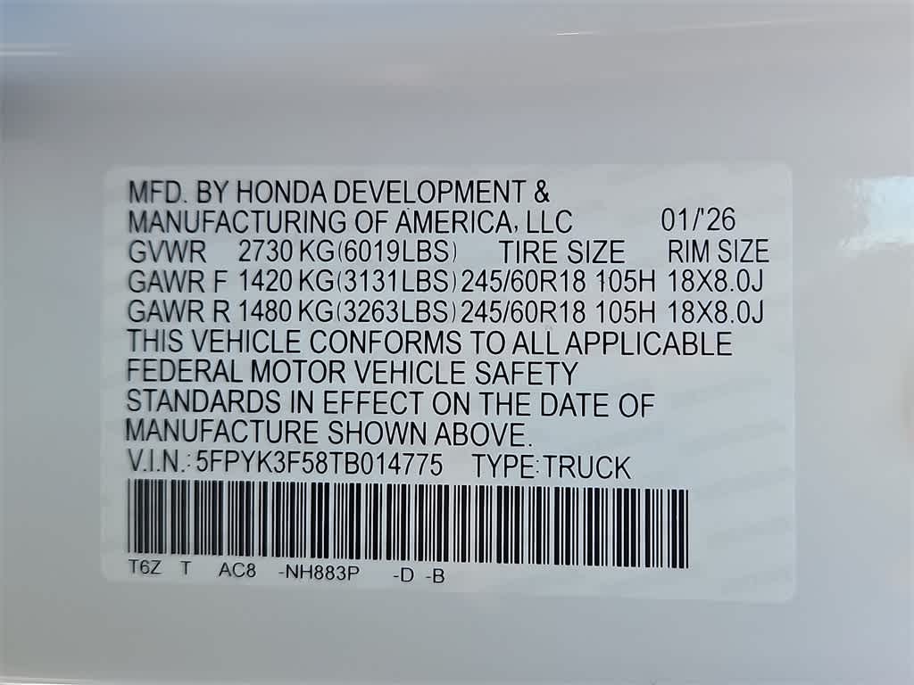 2026 Honda Ridgeline RTL