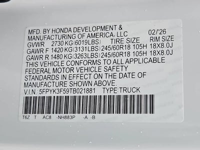 2026 Honda Ridgeline RTL