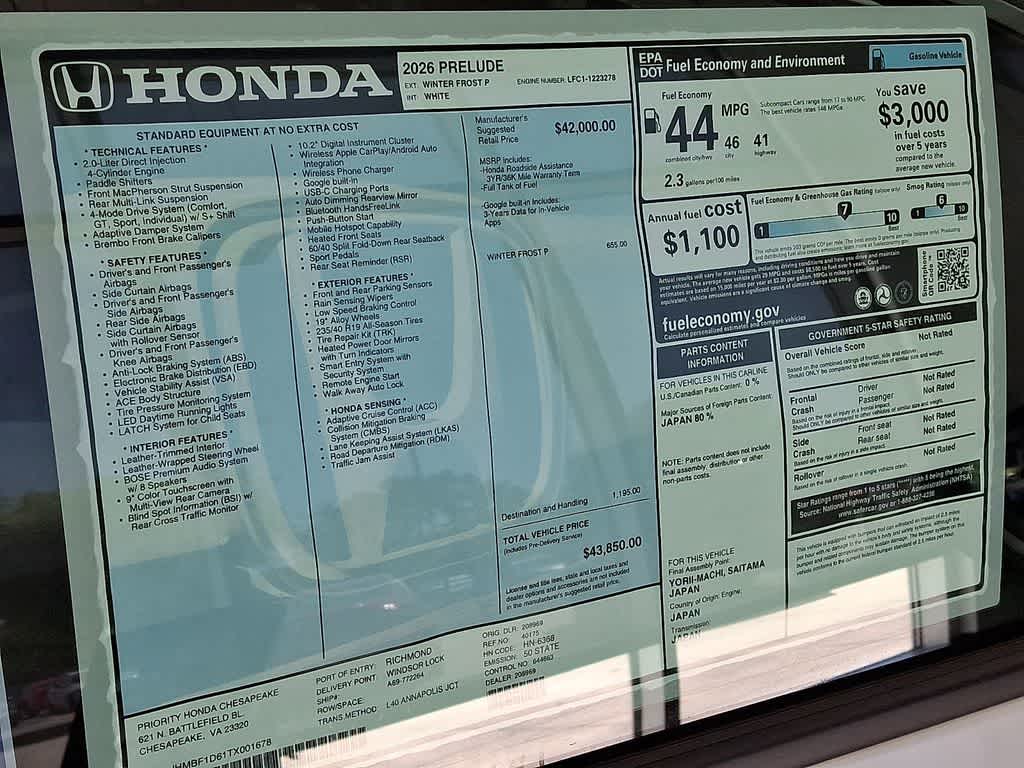 2026 Honda Prelude Base